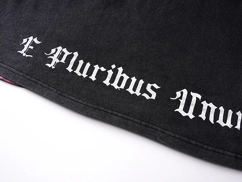 1159# P160 Washed Black Real Shot Godspeed Beauty Street Retro Washed and Distressed Pure Cotton Long T Fabric: 270g 32 Count Fine Cotton Double Yarn Pure Cotton Color: Washed Black Size: S M L XL