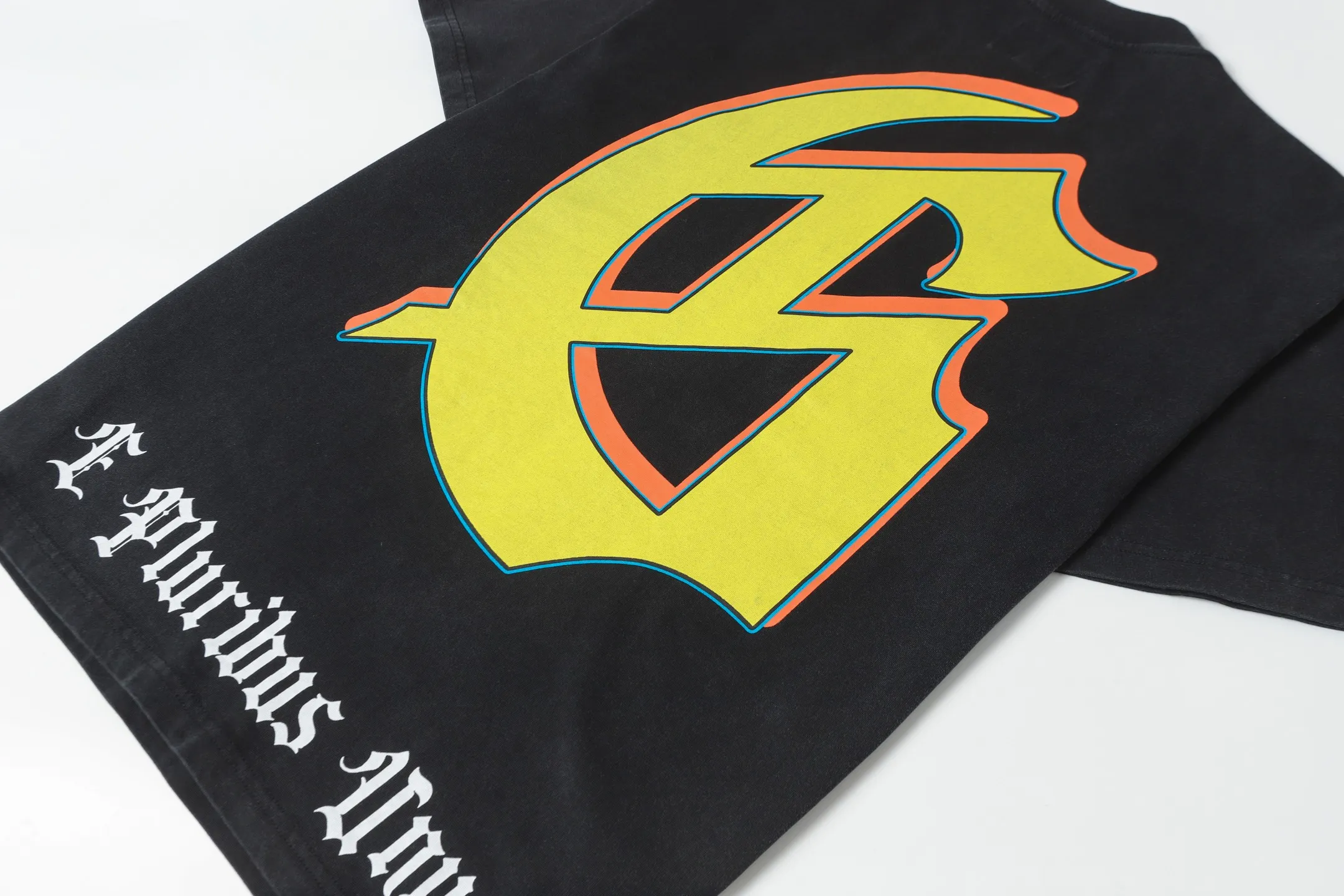 58💰6081#washed black ｜Godspeed cross-border American rock and roll street washed retro style short-sleeved T (craft print) fabric (fabric): 32 count combed double yarn 250g weight size (size): S-M-L-XL color (colour): washed black 👉 👉