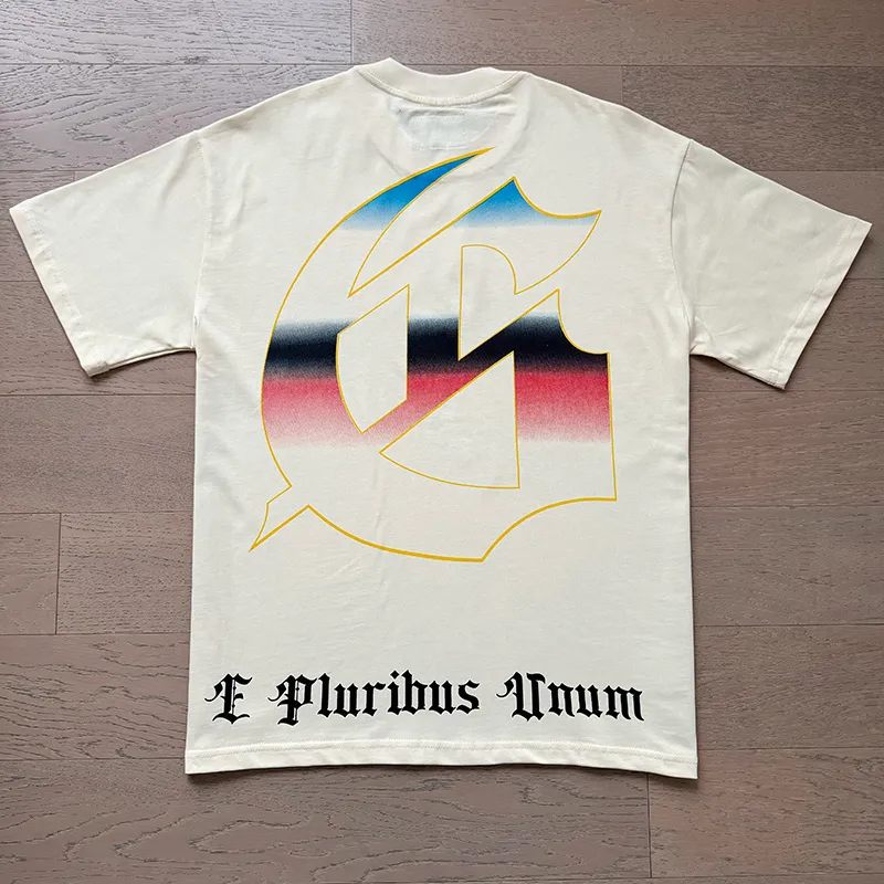 3110# P106 Real shot Godspeed American fashion rock street retro loose printed cotton short sleeves Fabric: 240g 32 count fine cotton double yarn pure cotton Color: apricot Size: S M L XL