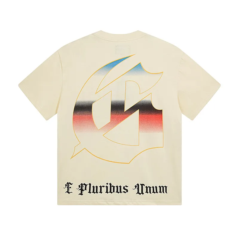 3110# P106 Real shot Godspeed American fashion rock street retro loose printed cotton short sleeves Fabric: 240g 32 count fine cotton double yarn pure cotton Color: apricot Size: S M L XL
