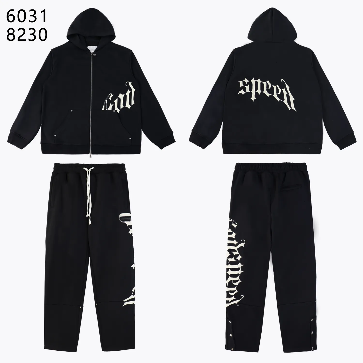 Jacket 108, trousers 108, real-shot high-level version of GODSPEED beauty trend. Simple letters, the European and American high street men's and women's cardigans hooded sweatshirts in 2025. Jackets and hoodies. Color: black, black, red, apricot, black apricot, colorful orchid, gray. Size: S M L Simple letters, European and American high street men's and women's zipper pants in 2025 Color: black black black red red apricot Size: S M L XL