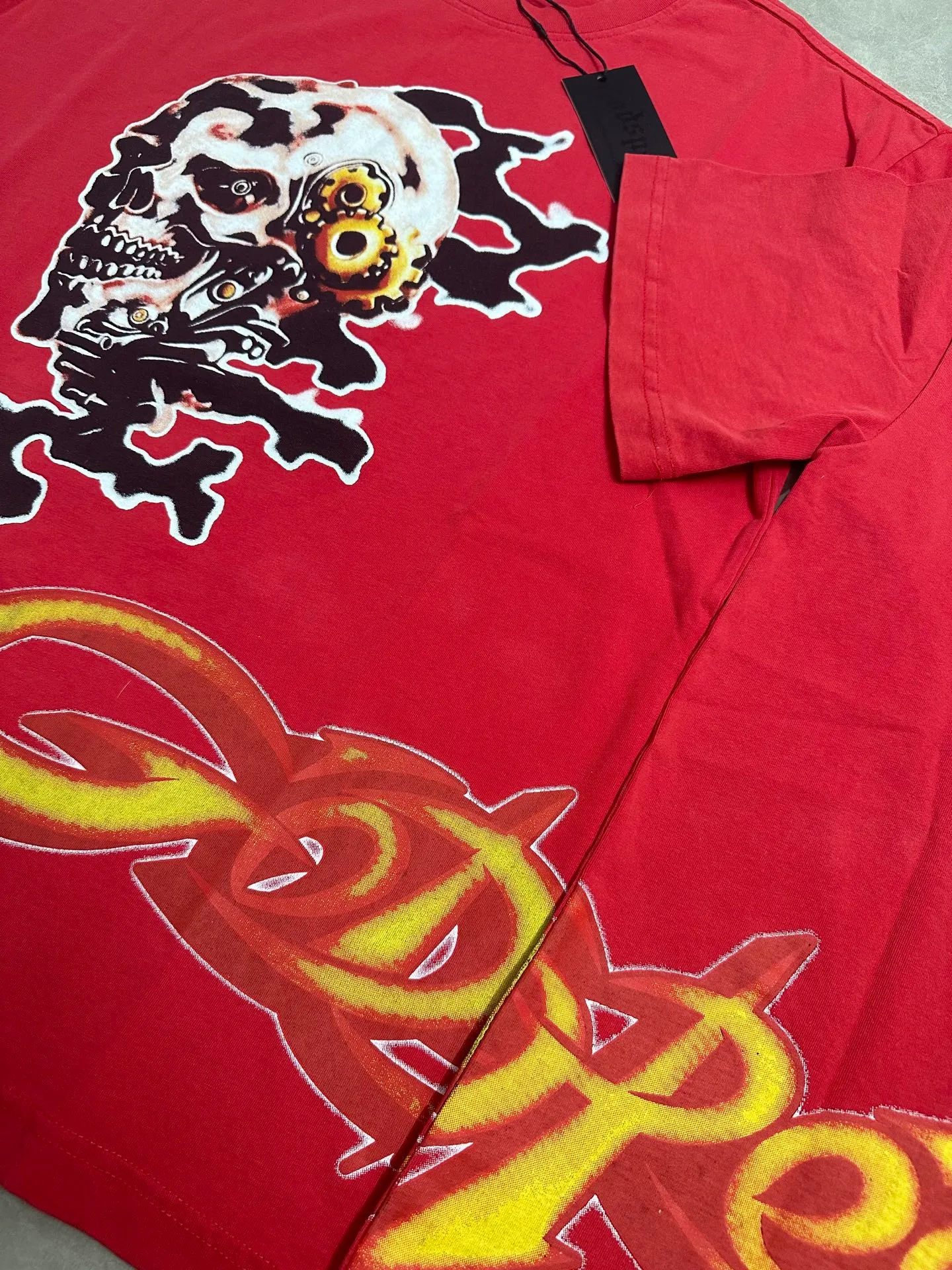 6315#washed red｜P116 Godspeed cross-border American rock and roll street washed retro style short-sleeved T (craft printing) fabric (fabric): 32 count combed double yarn 250g weight code number (size): S-M-L-XL color (colour): washed red