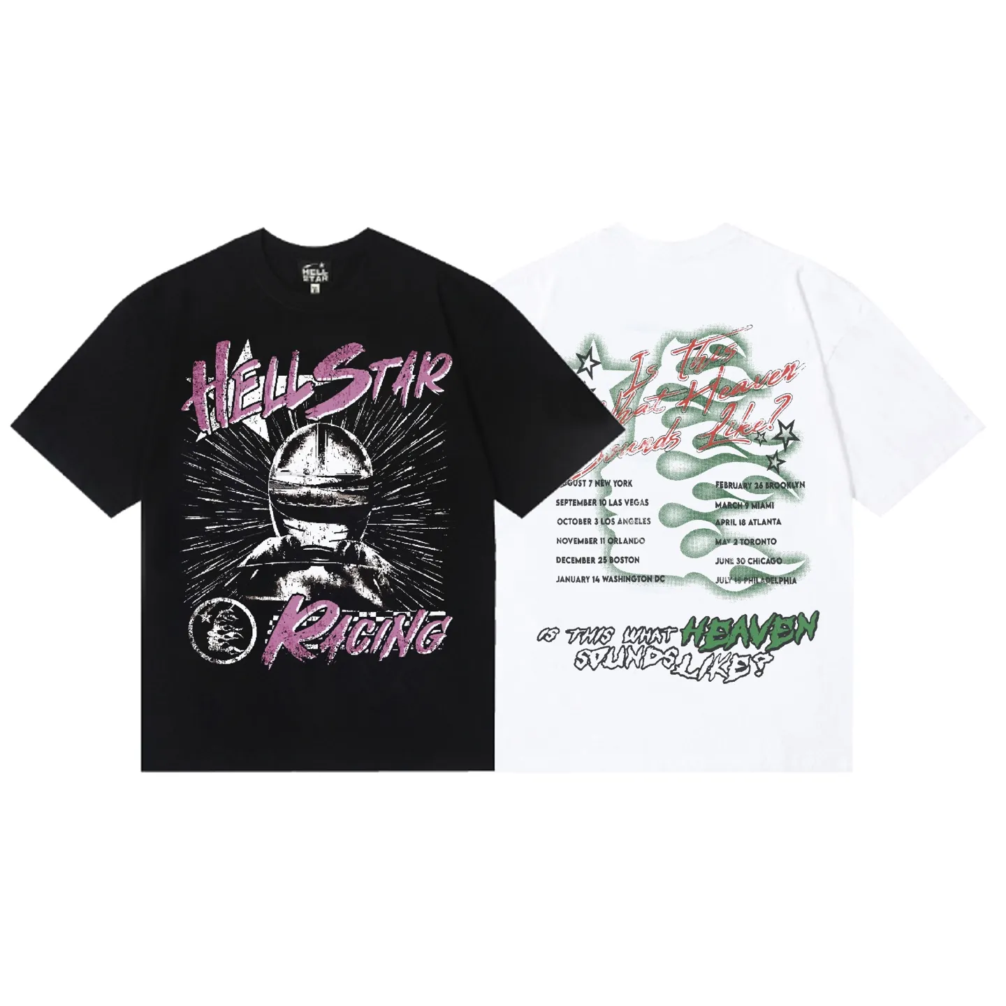 6837# P116 Hellstar American fashion high street pure cotton loose short-sleeved T-shirt Color: Black White Size: S M L XL