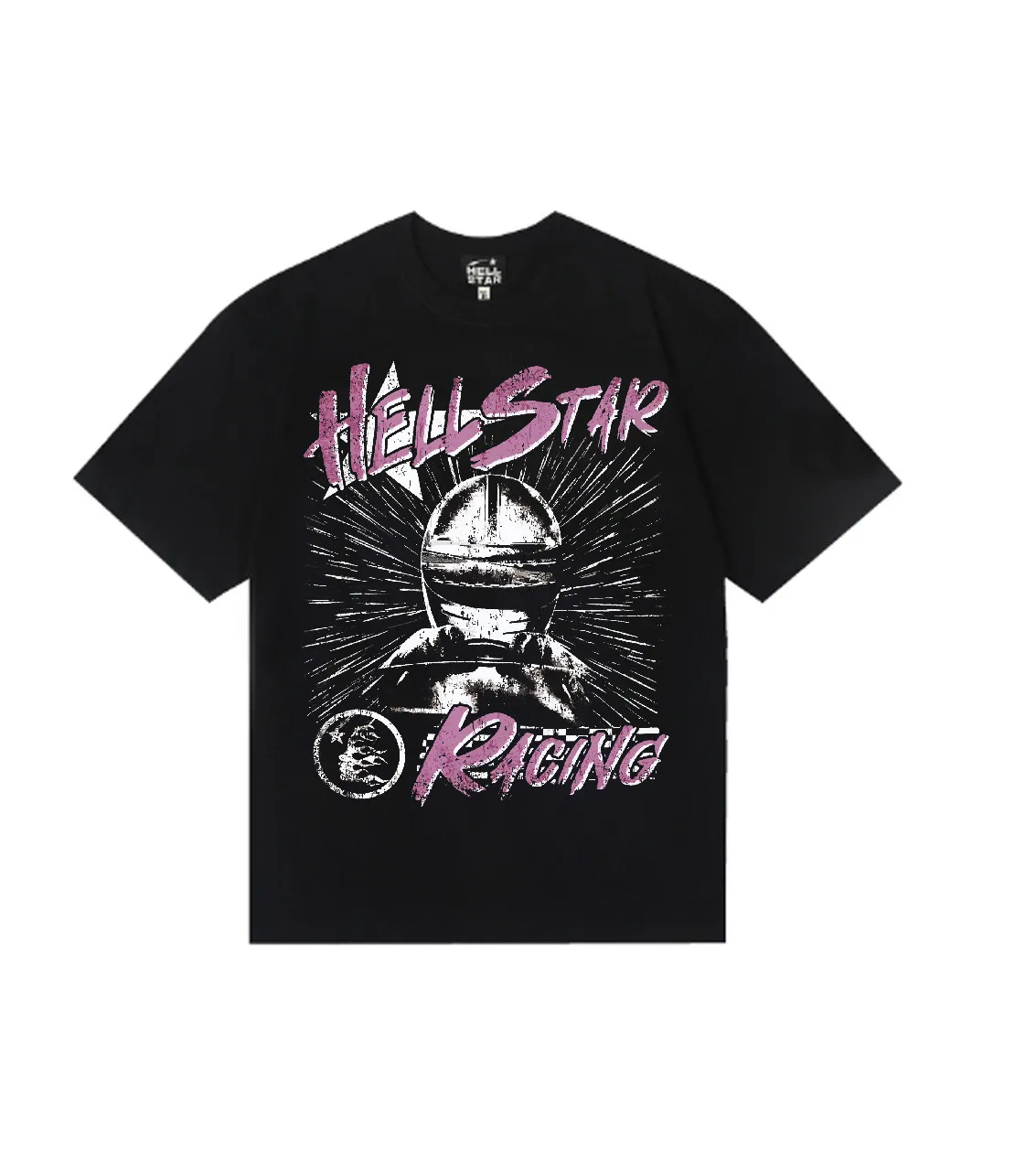 6837# P116 Hellstar American fashion high street pure cotton loose short-sleeved T-shirt Color: Black White Size: S M L XL