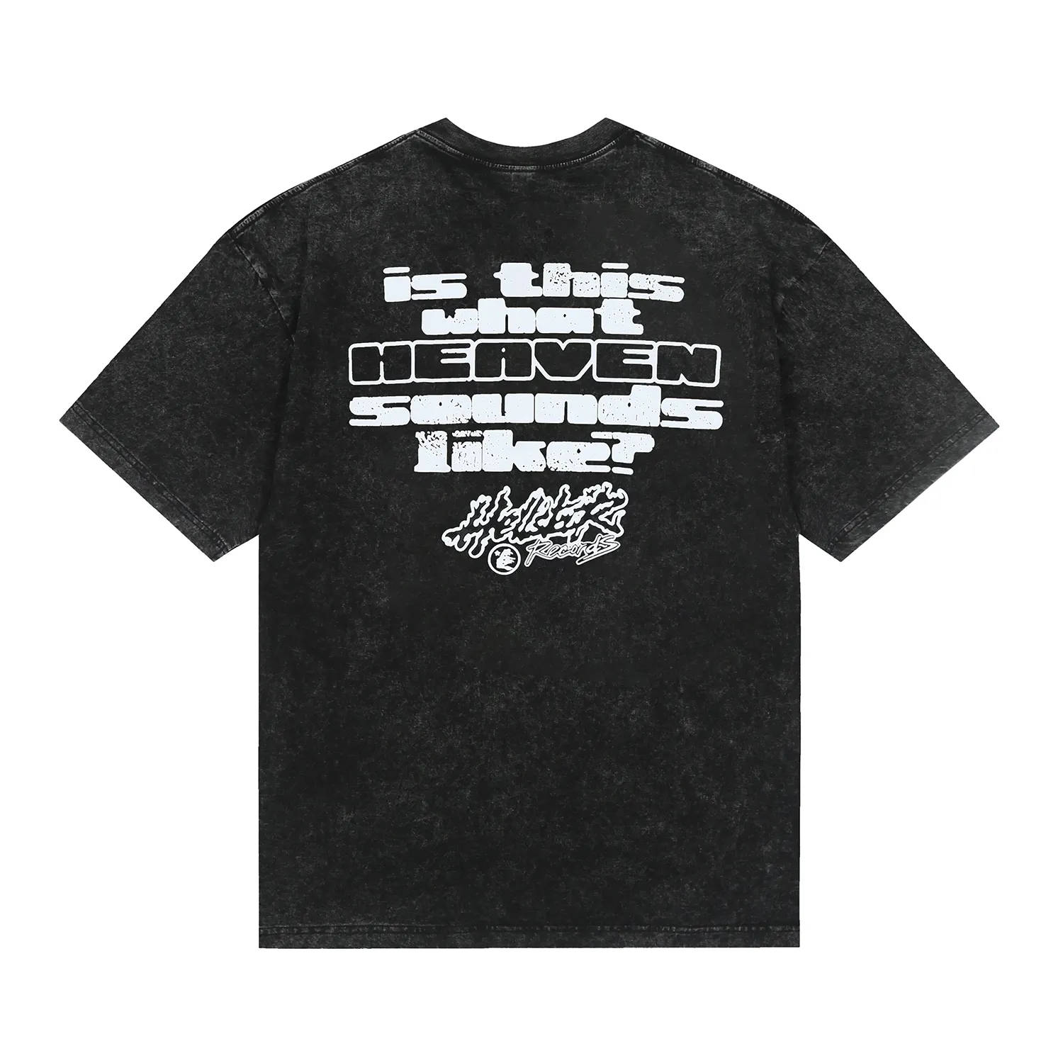 7726# P124 Washed Hellstar Hellstar ins same style retro printed tops for men and women, casual and trendy pure cotton washed short-sleeved T-shirt Color: Black Size: S M L XL