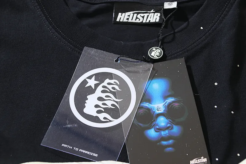 P134 6752# Washed Black + Hot Brick Real Shot Hellstar Washed Retro Beauty Trendy Hot Brick Printed Short Sleeve T-shirt Fabric: 250g 32 Count Fine Cotton Double Yarn Pure Cotton Color: Washed Black + Hot Brick Code Number: S M L XL