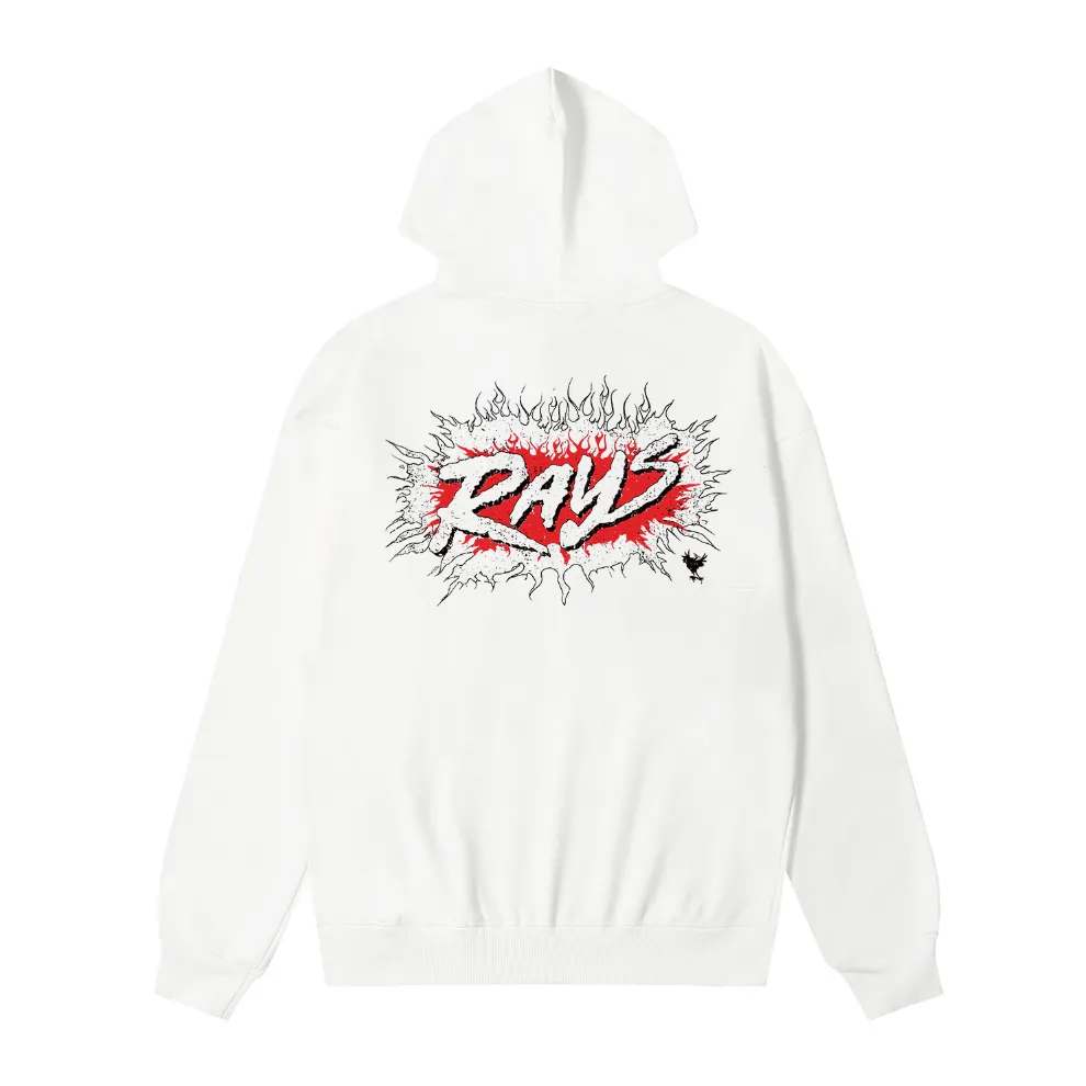 9917# P196 Ins American hip-hop trendy brand hellstar letter printed high street loose hooded pullover sweatshirt for men and women Color: Black White Size: S M L XL