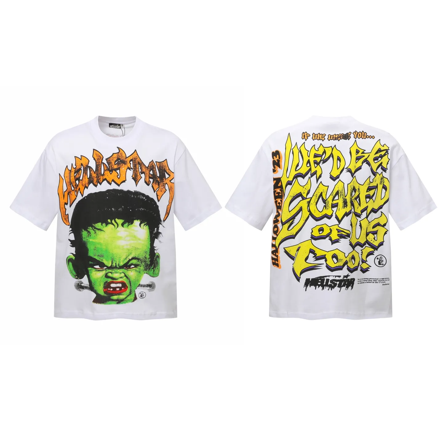 P108 Real-stock Hellstar Cross-border European and American style, street fashion brand pure cotton T-shirt Fabric (fabric): 32 counts of 240g heavy combed double yarn pure cotton Size (size): S-M- L- X L Color (colour): White 👉 👉