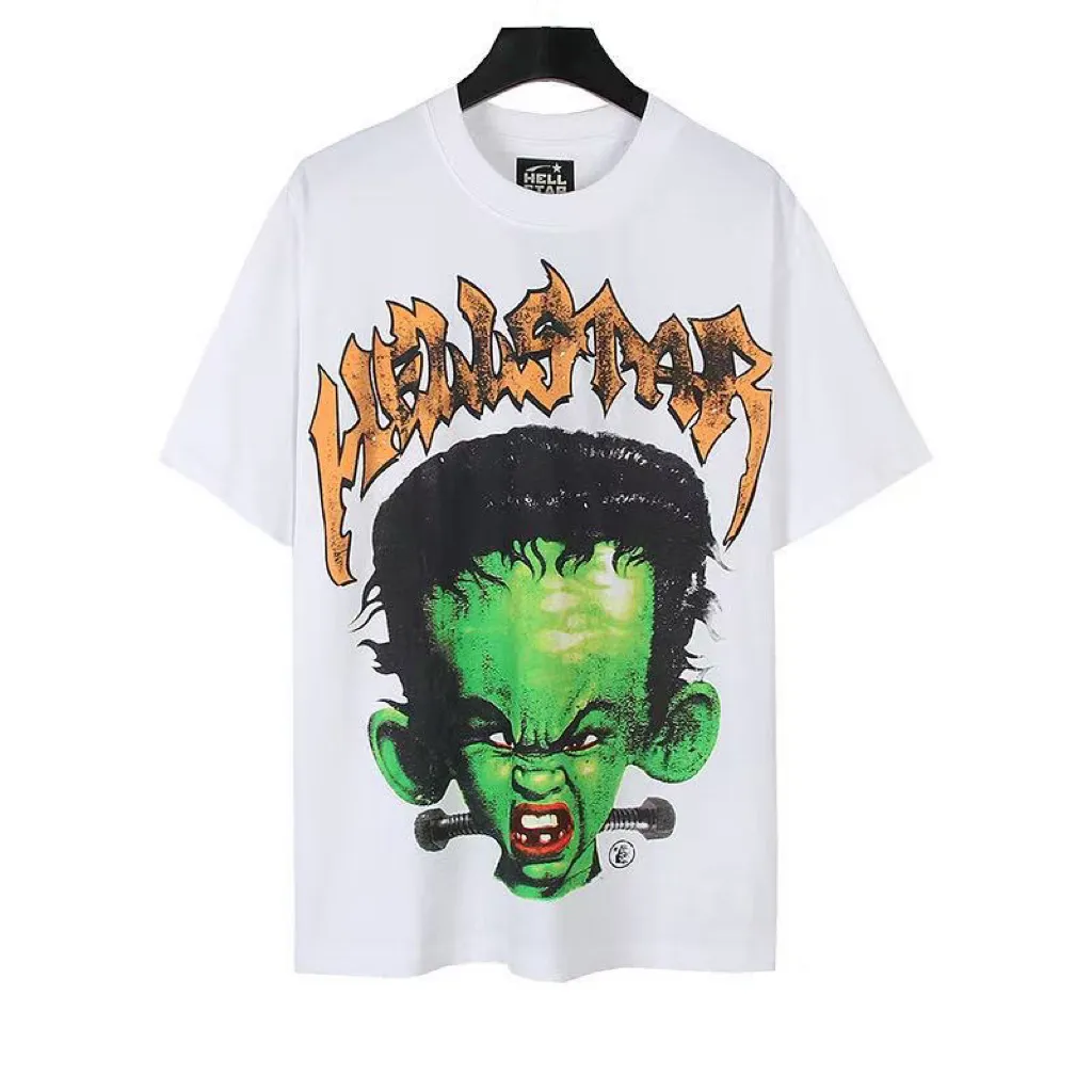 P108 Real-stock Hellstar Cross-border European and American style, street fashion brand pure cotton T-shirt Fabric (fabric): 32 counts of 240g heavy combed double yarn pure cotton Size (size): S-M- L- X L Color (colour): White 👉 👉