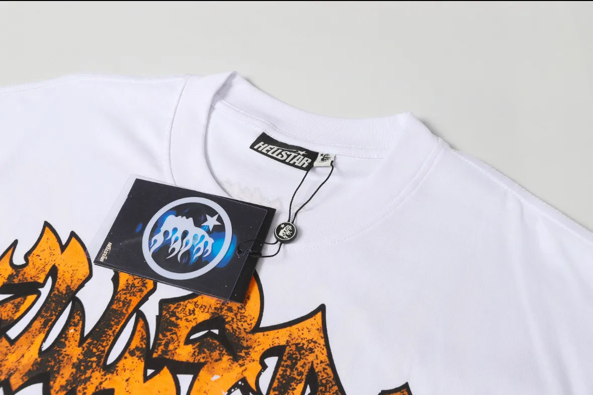 P108 Real-stock Hellstar Cross-border European and American style, street fashion brand pure cotton T-shirt Fabric (fabric): 32 counts of 240g heavy combed double yarn pure cotton Size (size): S-M- L- X L Color (colour): White 👉 👉