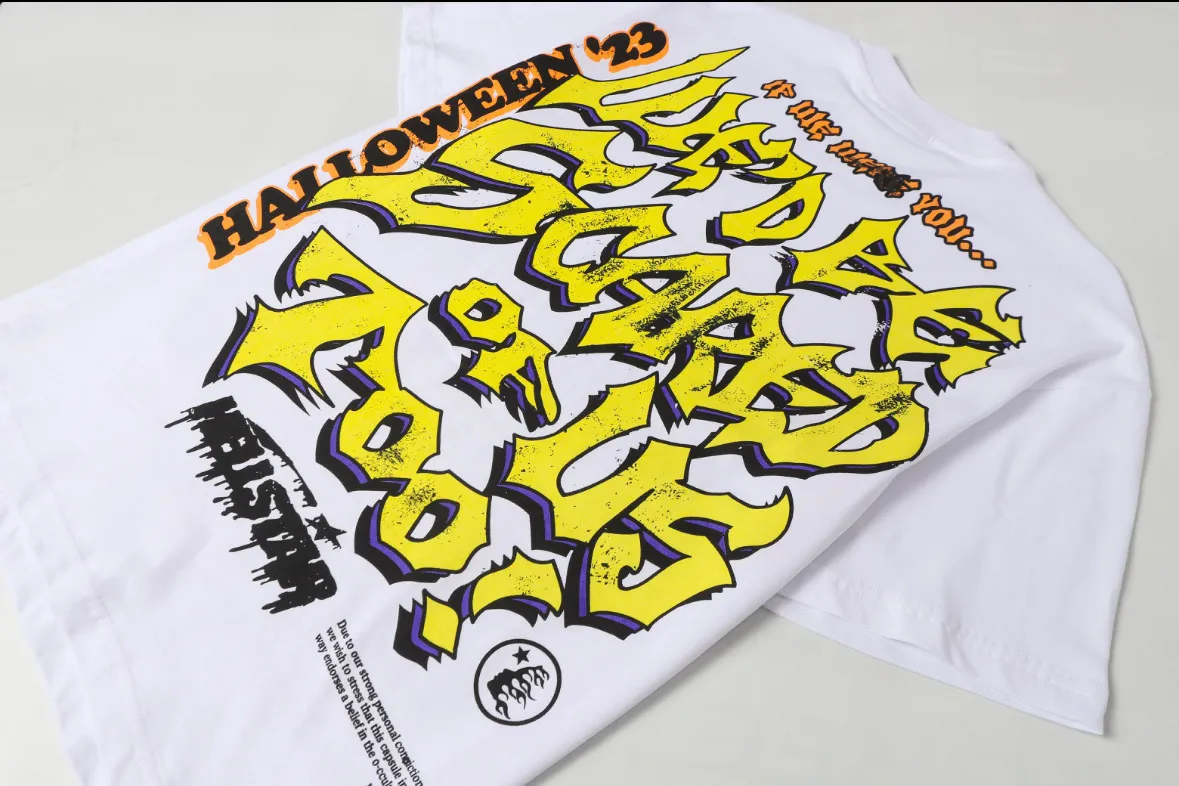 P108 Real-stock Hellstar Cross-border European and American style, street fashion brand pure cotton T-shirt Fabric (fabric): 32 counts of 240g heavy combed double yarn pure cotton Size (size): S-M- L- X L Color (colour): White 👉 👉