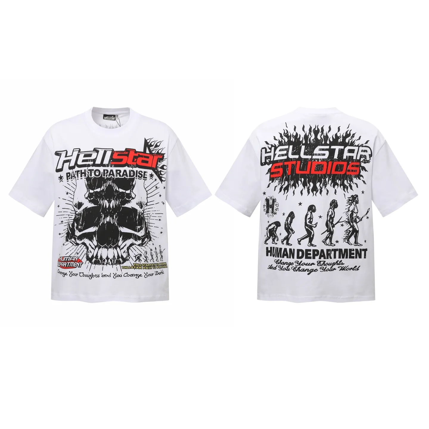 P108 Real-stock Hellstar Cross-border European and American style, street fashion brand pure cotton T-shirt Fabric (fabric): 32 counts of 240g heavy combed double yarn pure cotton Size (size): S-M- L- X L Color (colour): white, apricot