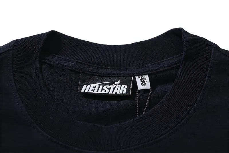 P130 6729# Washed Black Actual Shot Hellstar Washed Retro Beauty Trendy Printed Short Sleeve T-shirt Fabric: 250g 32 count fine cotton double yarn pure cotton Color: Washed Black Size: S M L XL