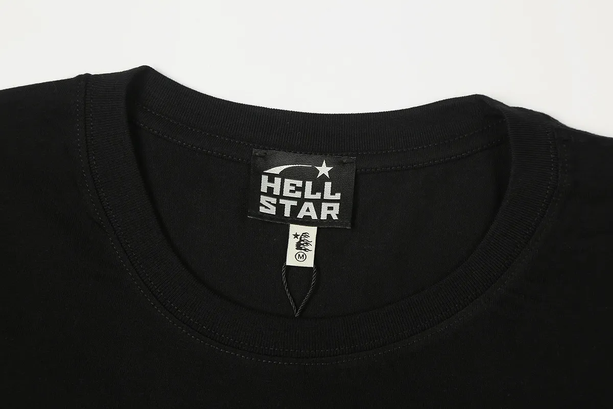 6747# P116 Hellstar American fashion high street pure cotton loose short-sleeved T-shirt Color: White Black Size: S M L XL