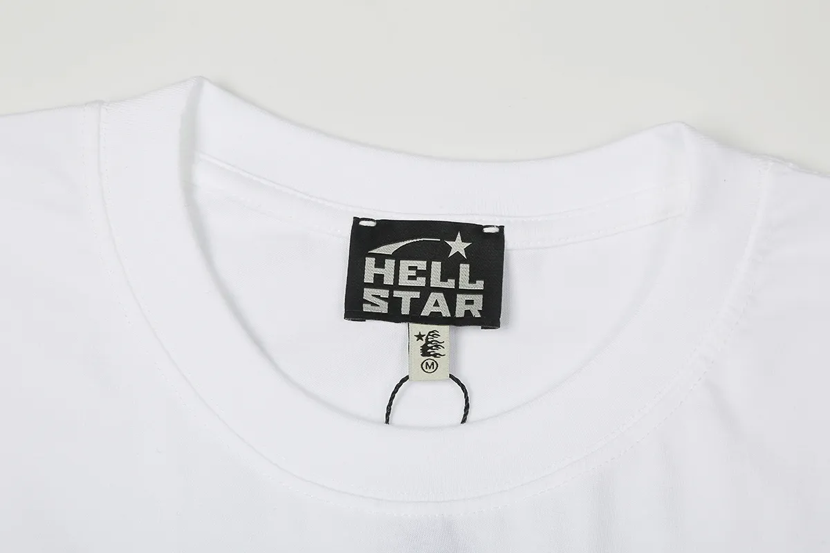 5517# P136 Hellstar Hellstar letter print lightning high street men and women hip-hop loose long-sleeved T-shirt Color: Black White Size: S M L XL