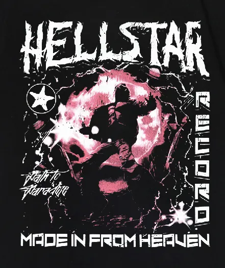 6756# P116 Hellstar American fashion high street pure cotton loose short-sleeved T-shirt Color: Black Size: S M L XL