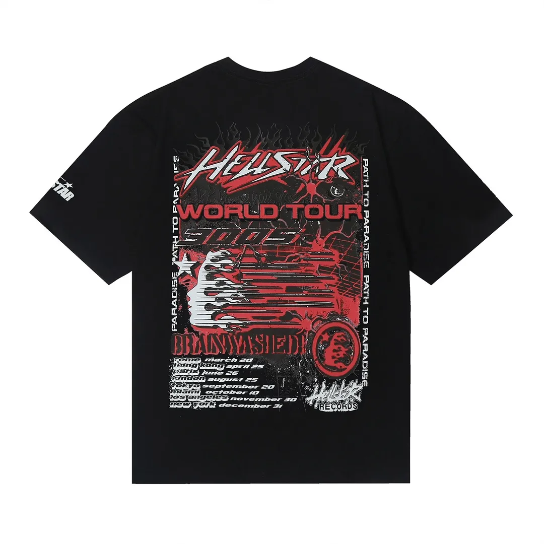 6644# P116 Hellstar American fashion high street pure cotton loose short-sleeved T-shirt Color: White Black Apricot Code Number: S M L XL
