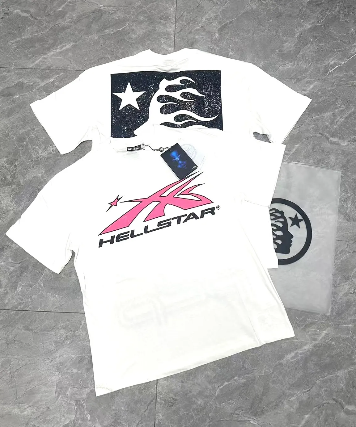 P108 Real-stock Hellstar Cross-border European and American style, street fashion brand pure cotton T-shirt Fabric (fabric): 32 counts of 240g heavy combed double yarn pure cotton Size (size): S-M- L- X L Color (colour): White 👉 👉 👉 👉