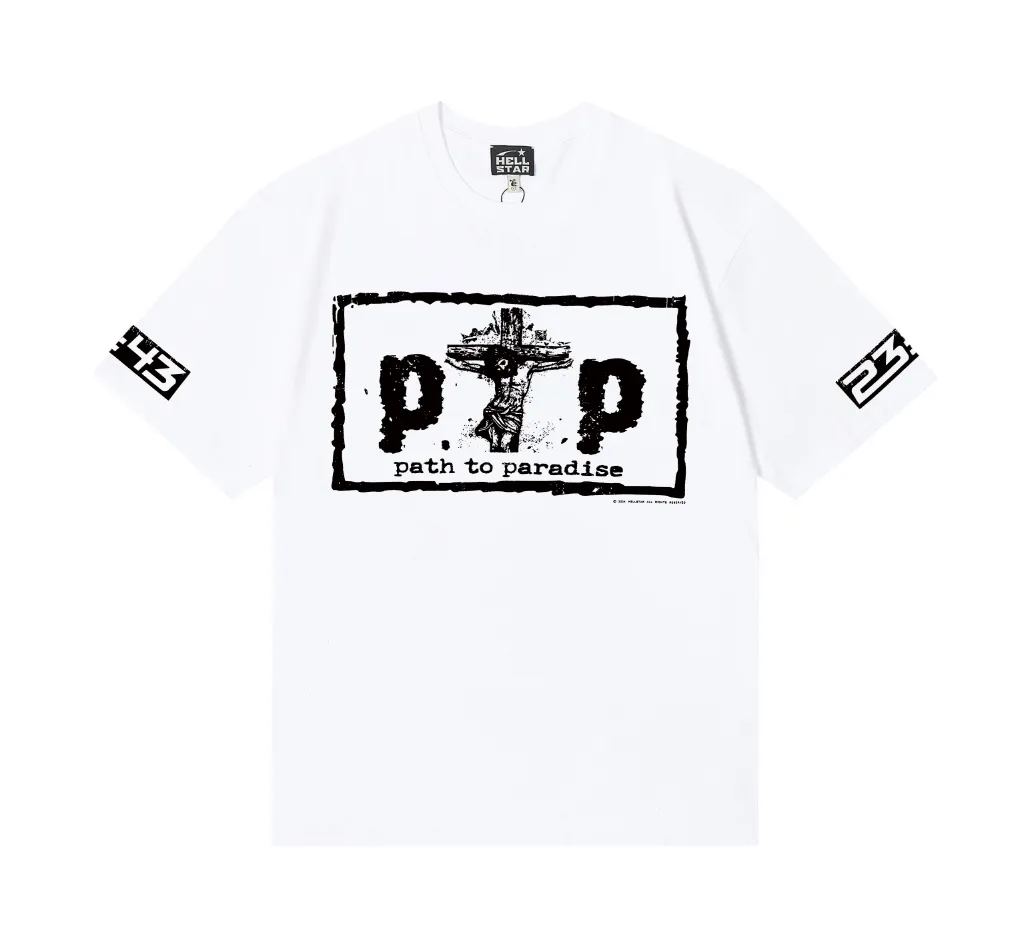 6706# P116 Hellstar American fashion high street pure cotton loose short-sleeved T-shirt Color: White Black Size: S M L XL
