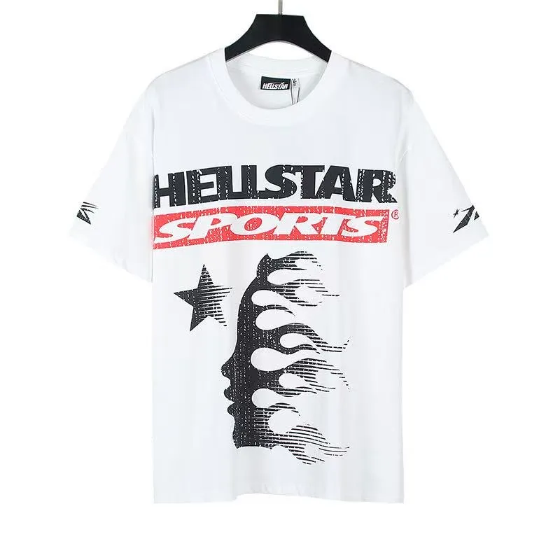 P108 Real-stock Hellstar Cross-border European and American style, street fashion brand pure cotton T-shirt Fabric (fabric): 32 pieces of 240g heavy combed double yarn pure cotton Size (size): S-M- L- X L Color (colour): white