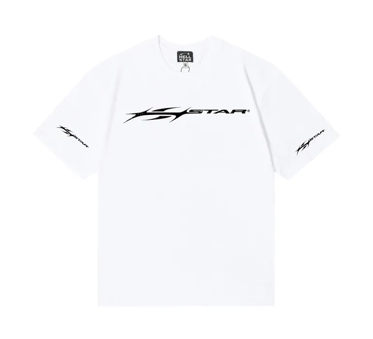 6771# P112 Hellstar American fashion high street pure cotton loose short-sleeved T-shirt Color: White Black Size: S M L XL