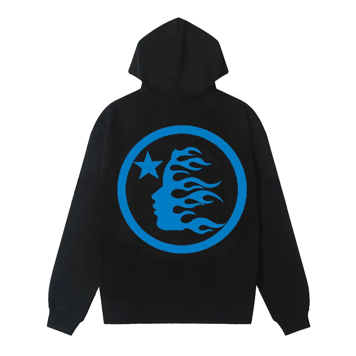 9914# P196 Ins American hip-hop trendy brand hellstar letter printed high street loose hooded pullover sweatshirt for men and women Color: Black White Size: S M L XL