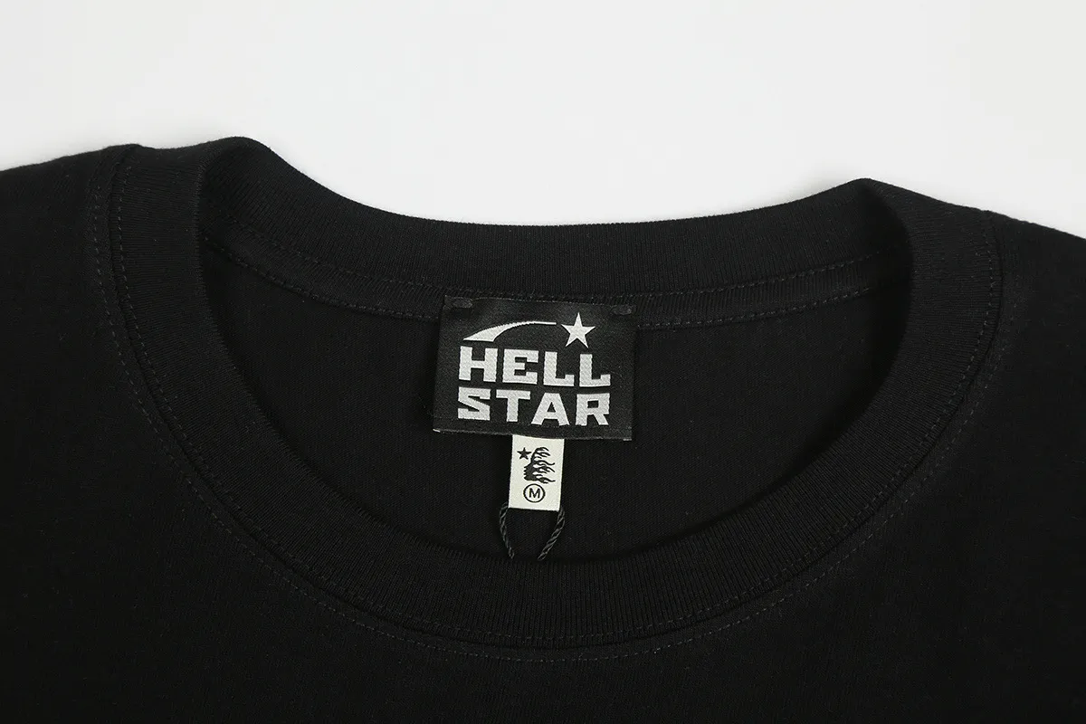6657# P116 Hellstar American fashion high street pure cotton loose short-sleeved T-shirt Color: White Black Apricot Code Number: S M L XL