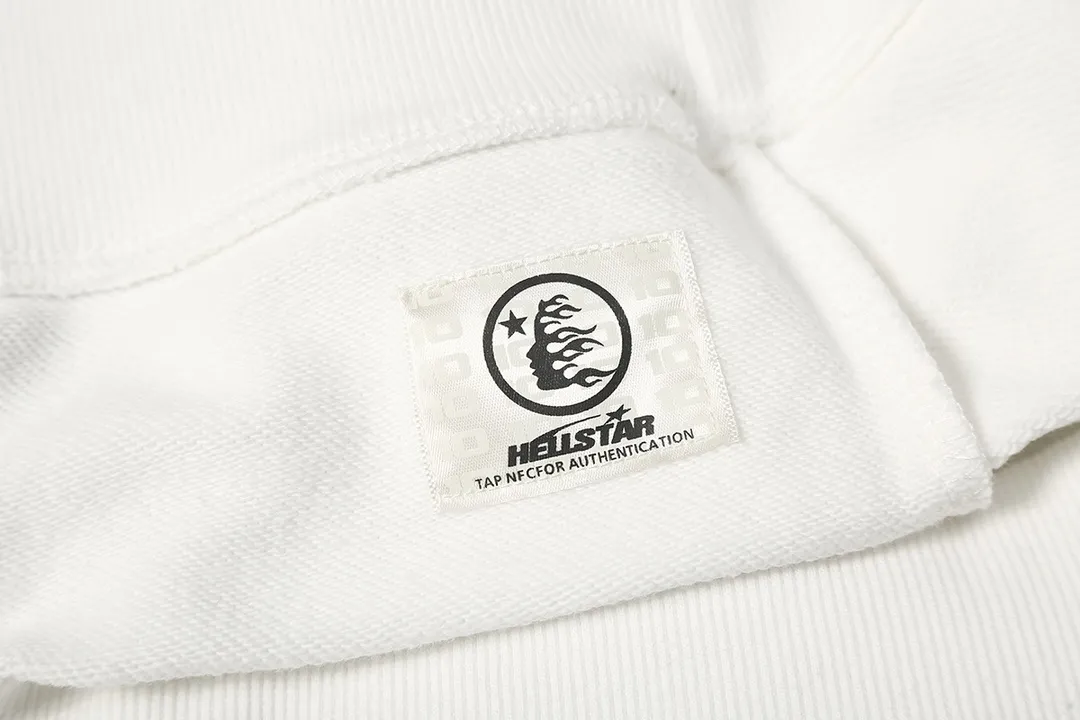 8803# P160 Hellstar high quality Hellstar American trendy printed cotton terry crew neck sweatshirt Color: White Size: S M L XL