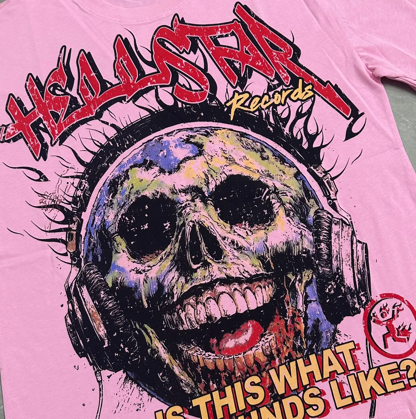 P116 778# white/pink ｜ Real stock Hellstar Cross-border European and American style, street brand pure cotton T-shirt Fabric (fabric): 32 counts of 240g heavy combed double yarn pure cotton Size (size): S-M- L- X L Color (colour): white, pink