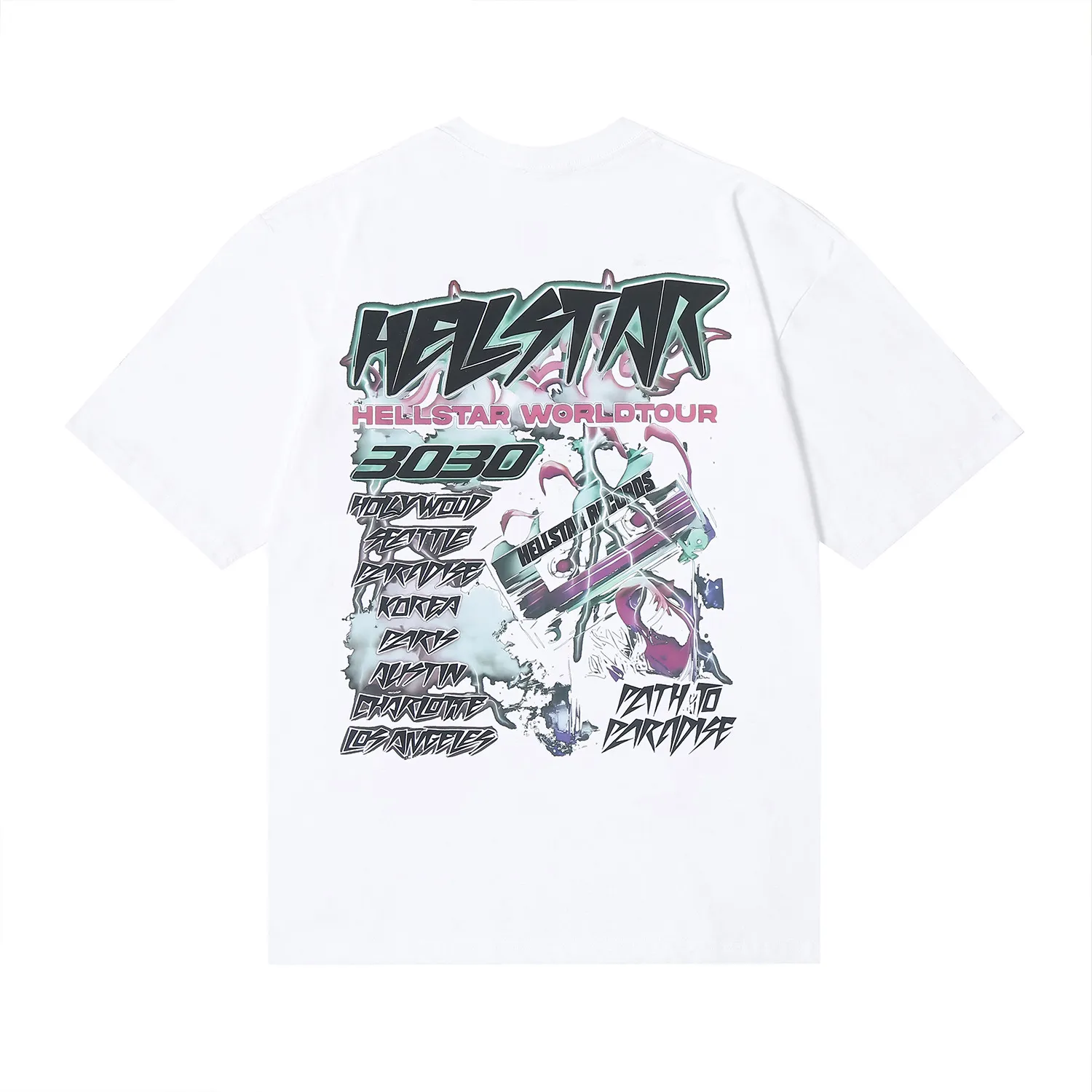 6662# P116 Hellstar American fashion high street pure cotton loose short-sleeved T-shirt Color: White Black Size: S M L XL
