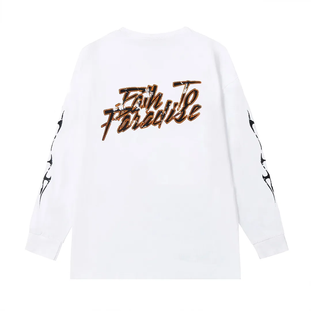 5507# P136 Hellstar Hellstar letter print lightning high street men and women hip-hop loose long-sleeved T-shirt Color: White Black Size: S M L XL