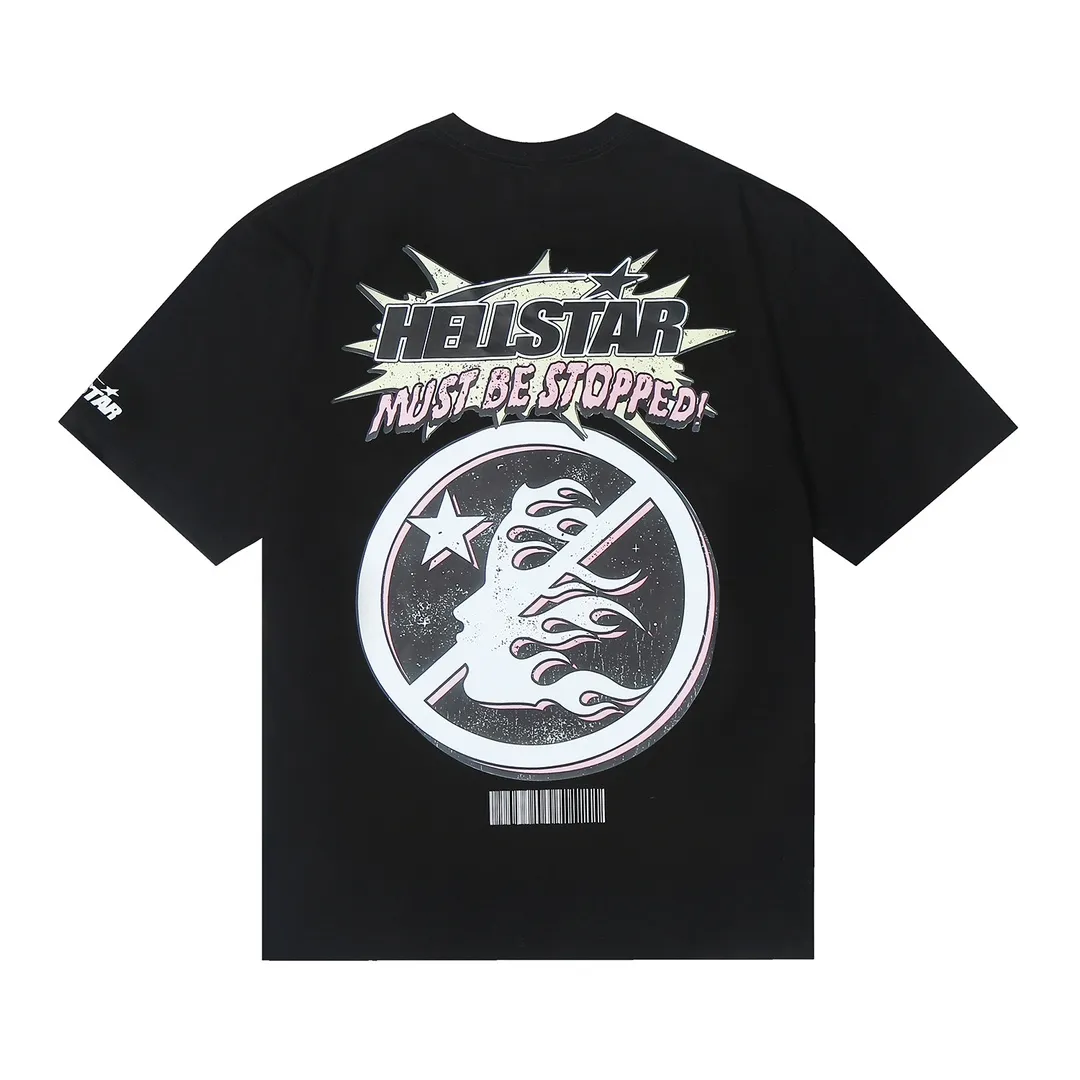 6615# P116 Hellstar American fashion high street pure cotton loose short-sleeved T-shirt Color: White Black Apricot Code Number: S M L XL