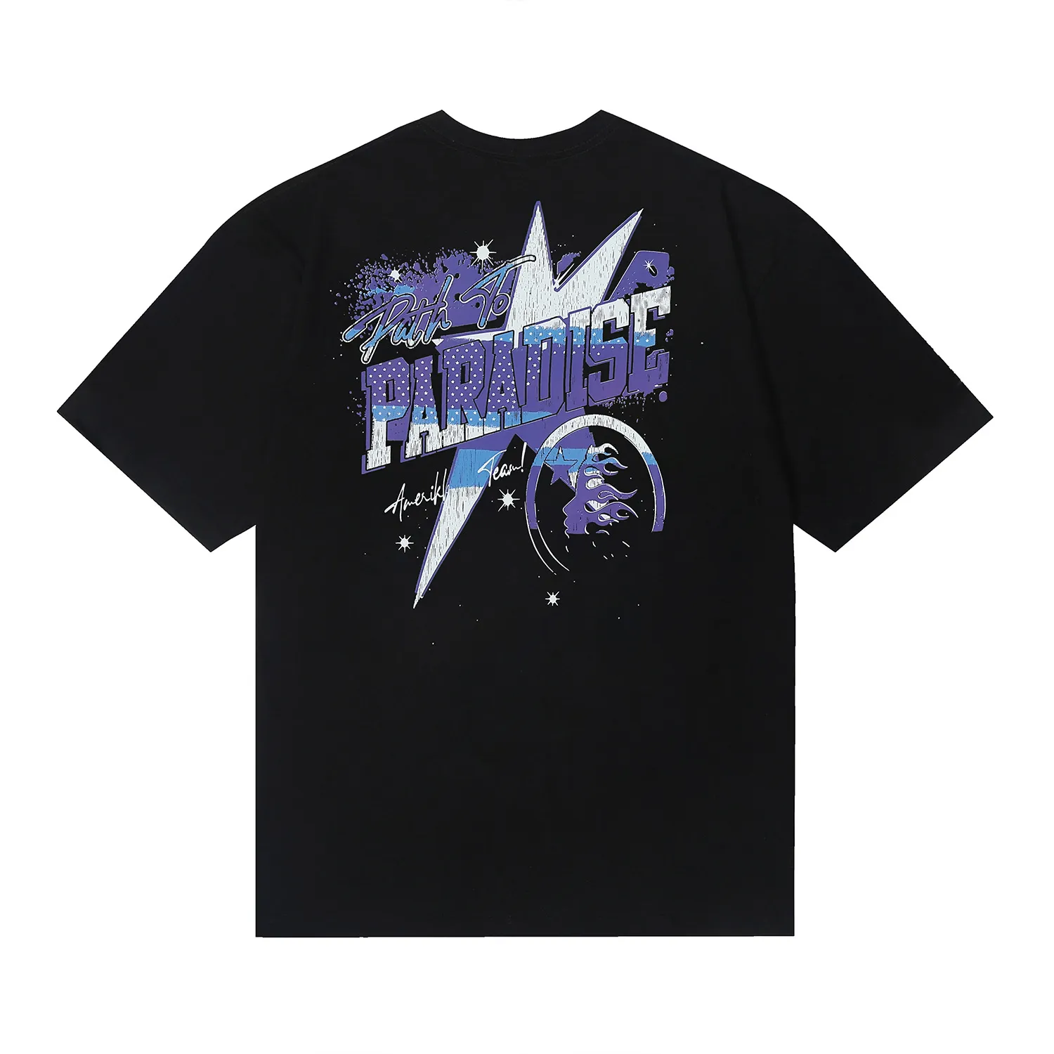 6673# P116 Hellstar American fashion high street pure cotton loose short-sleeved T-shirt Color: Gray Black Size: S M L XL