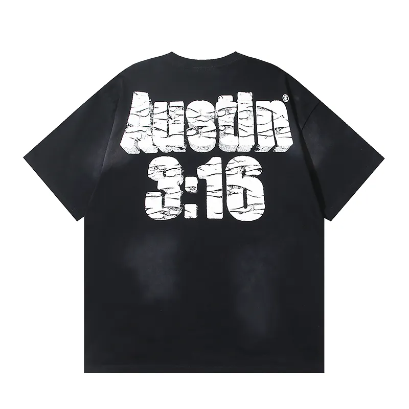 P130 6737#washed black Real shot Hellstar washed retro beauty trend printed short-sleeved T-shirt Fabric: 250g 32 count fine cotton double yarn pure cotton Color: washed black Size: S M L XL