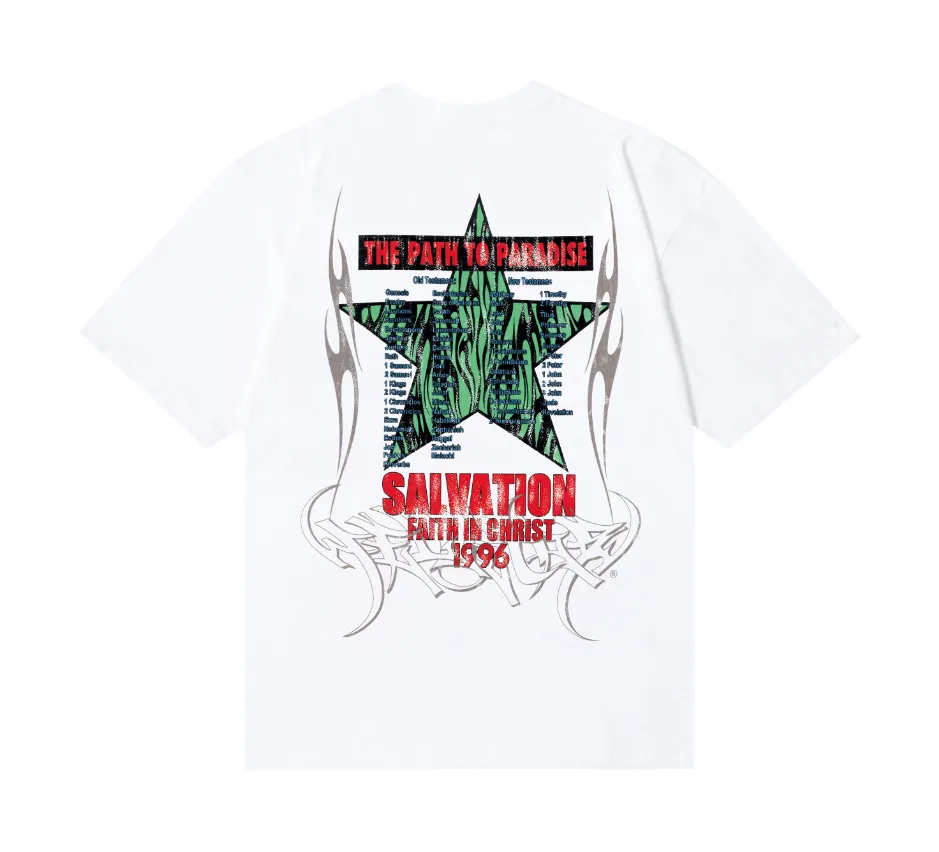 6798# P116 Hellstar American fashion high street pure cotton loose short-sleeved T-shirt Color: White Size: S M L XL