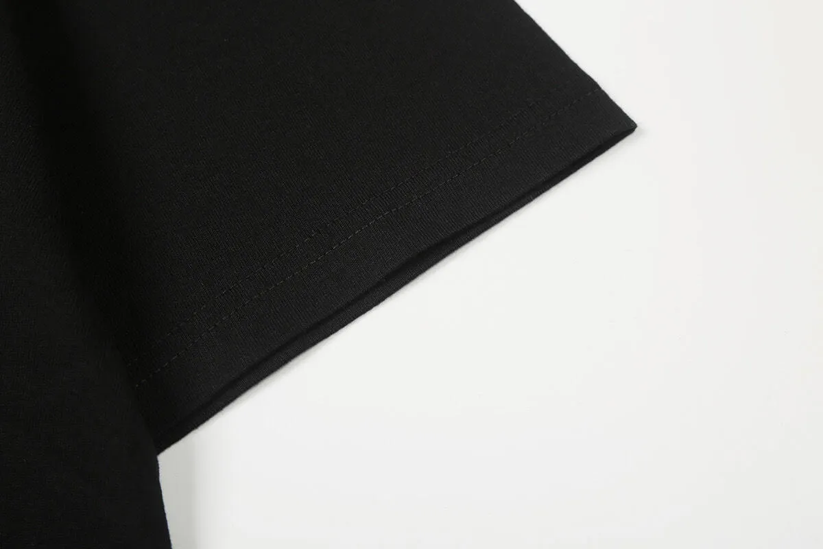 6823# P112 Hellstar American fashion high street pure cotton loose short-sleeved T-shirt Color: Black Size: S M L XL