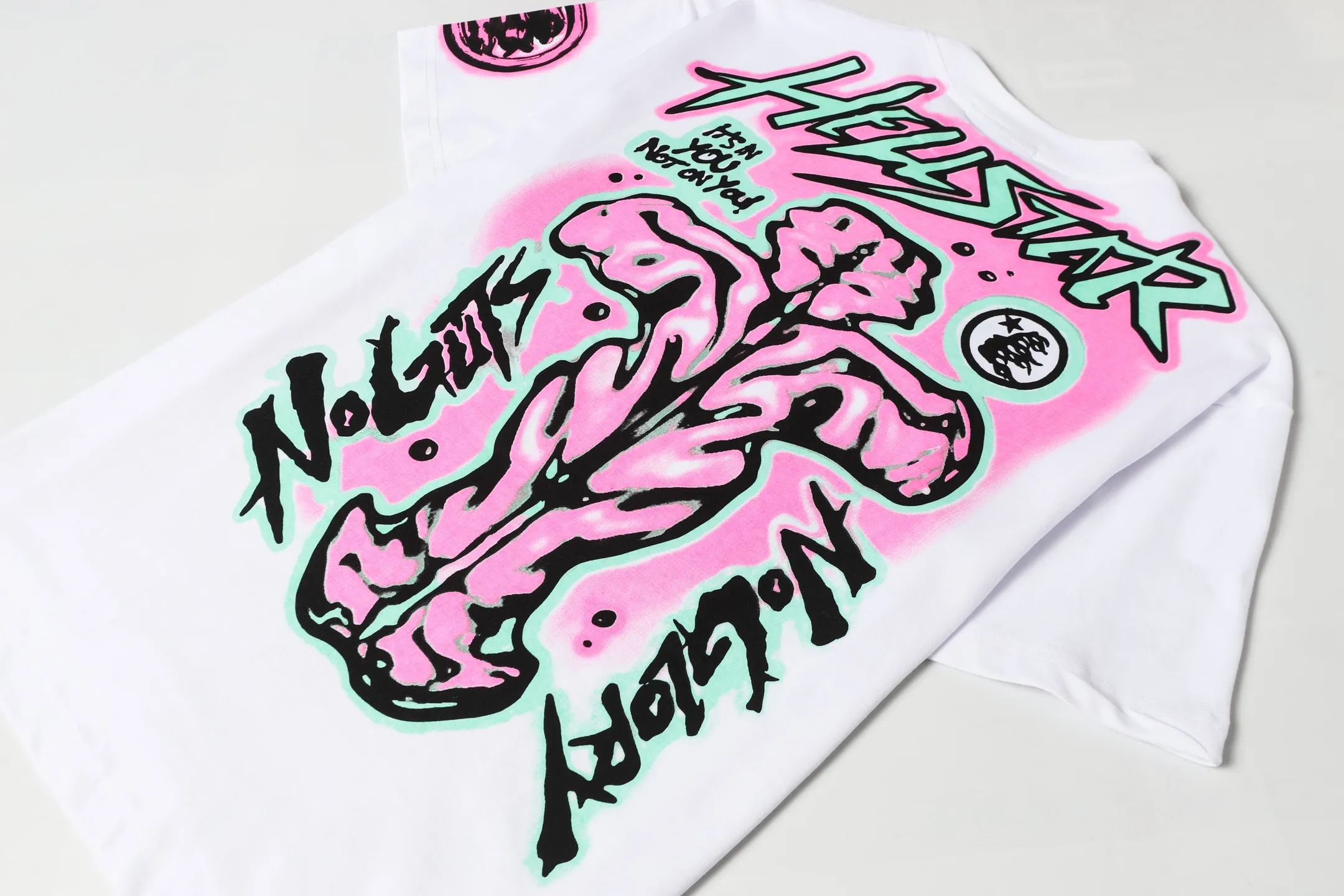 P108 Real-stock Hellstar Cross-border European and American style, street fashion brand pure cotton T-shirt Fabric (fabric): 32 pieces of 240g heavy combed double yarn pure cotton Size (size): S-M- L- X L Color (colour): White: Black 👉 👉