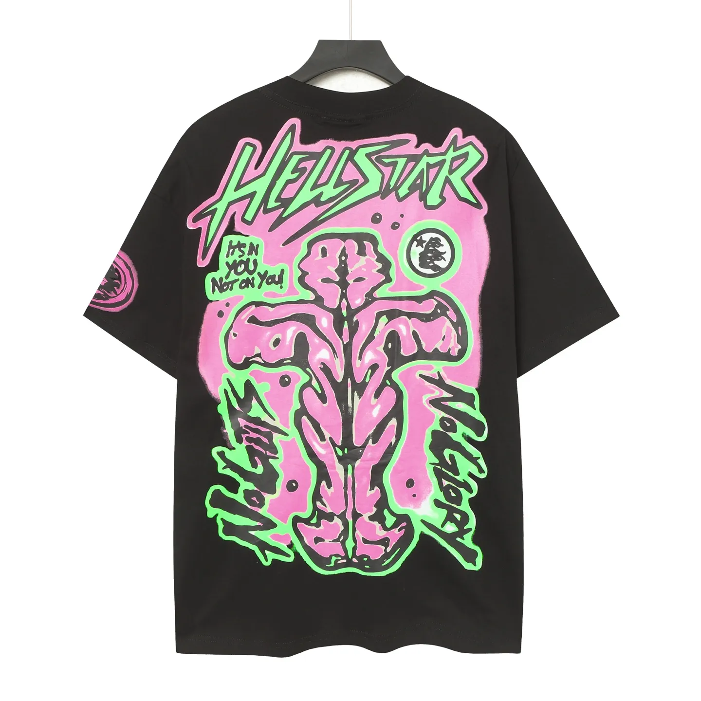 P108 Real-stock Hellstar Cross-border European and American style, street fashion brand pure cotton T-shirt Fabric (fabric): 32 pieces of 240g heavy combed double yarn pure cotton Size (size): S-M- L- X L Color (colour): White: Black 👉 👉