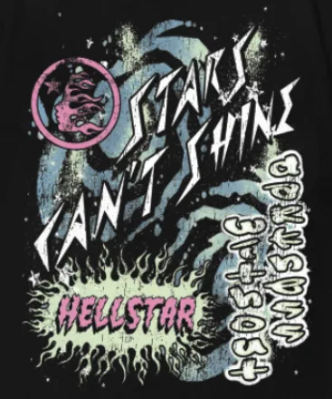 6732# P116 Hellstar American fashion high street pure cotton loose short-sleeved T-shirt Color: Black Size: S M L XL