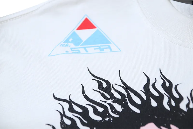 P110 5620# Real shot Hellstar Meichao high street pure cotton loose short-sleeved T-shirt Fabric: 240g 32 count fine cotton double yarn pure cotton Color: White Size: S M L XL