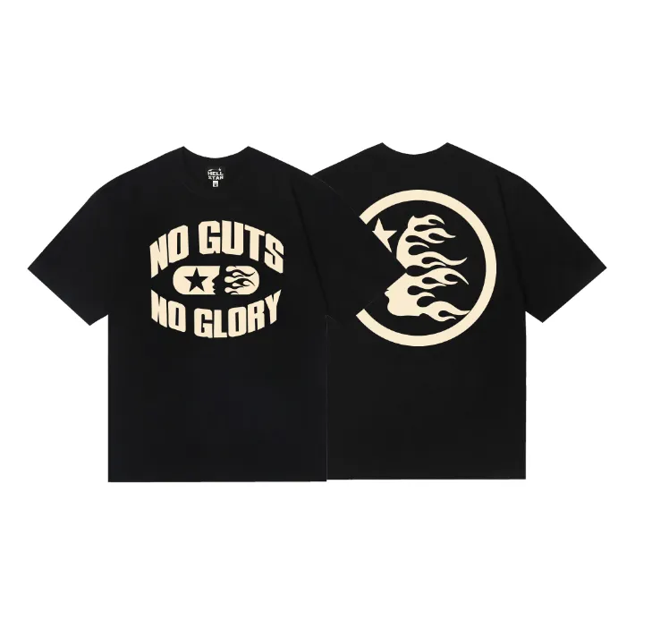 6750# P112 Hellstar American fashion high street pure cotton loose short-sleeved T-shirt Color: Black Size: S M L XL