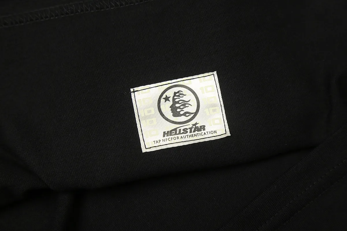 6750# P112 Hellstar American fashion high street pure cotton loose short-sleeved T-shirt Color: Black Size: S M L XL