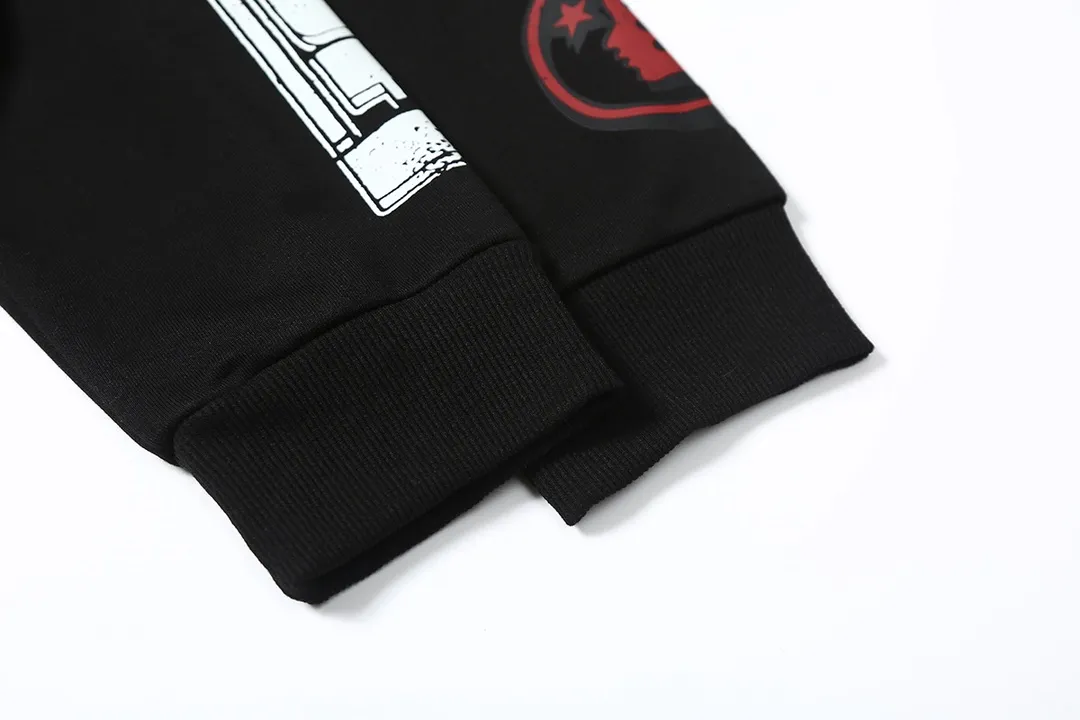 8808# P166 Hellstar high quality Hellstar American trendy printed cotton terry crew neck sweatshirt Color: Black Size: S M L XL