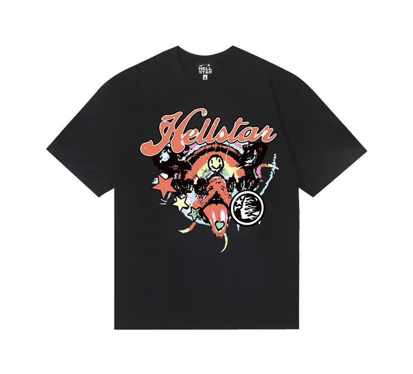 6842# P116 Hellstar American fashion high street pure cotton loose short-sleeved T-shirt Color: White Black Size: S M L XL