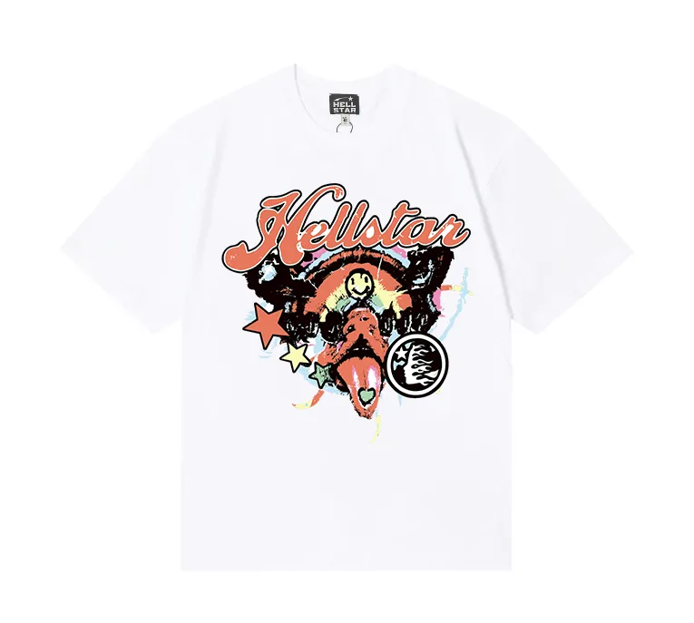 6842# P116 Hellstar American fashion high street pure cotton loose short-sleeved T-shirt Color: White Black Size: S M L XL