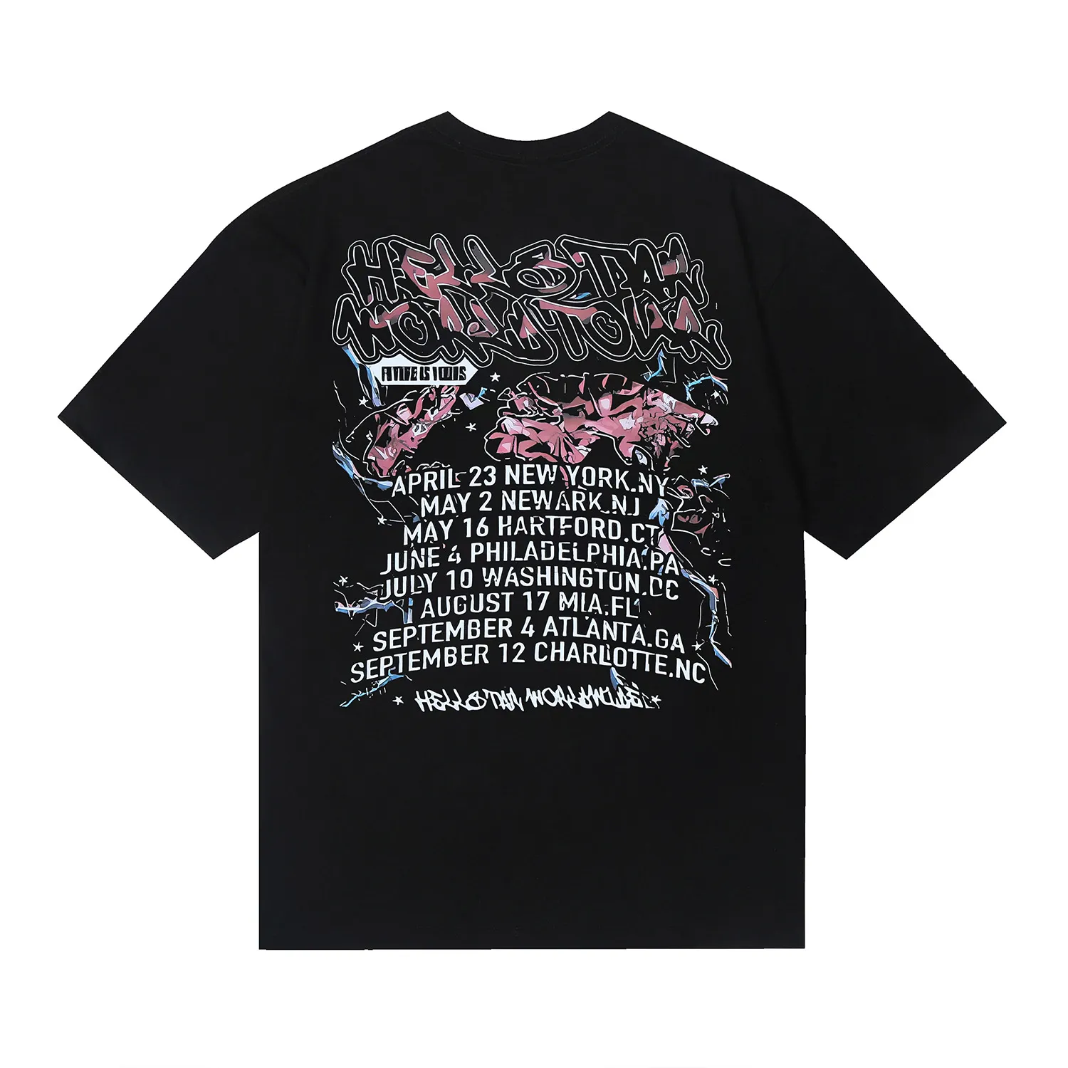 6663# P116 Hellstar American fashion high street pure cotton loose short-sleeved T-shirt Color: White Black Size: S M L XL