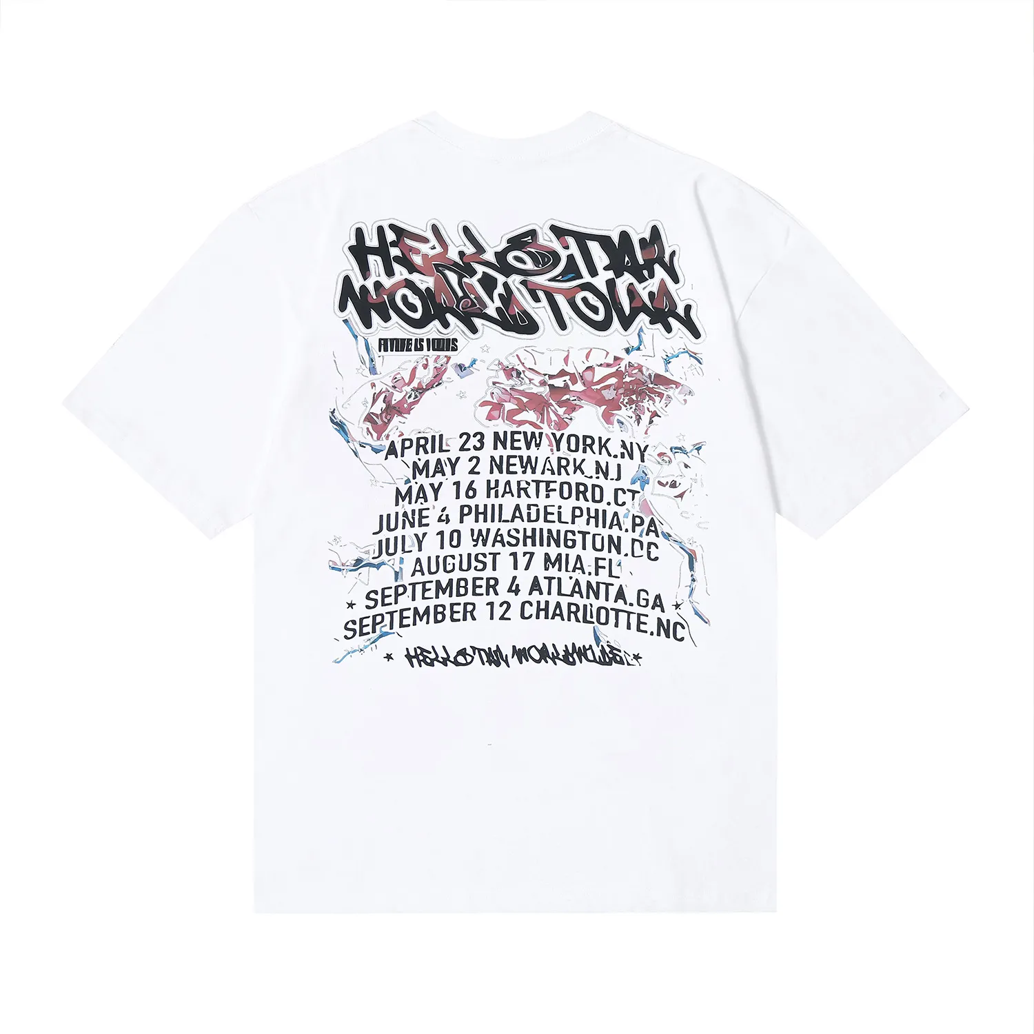 6663# P116 Hellstar American fashion high street pure cotton loose short-sleeved T-shirt Color: White Black Size: S M L XL