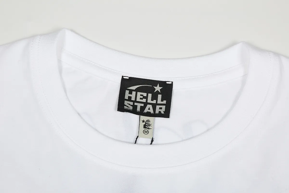 5519# P136 Hellstar Hellstar letter print lightning high street men and women hip-hop loose long-sleeved T-shirt Color: Black White Size: S M L XL