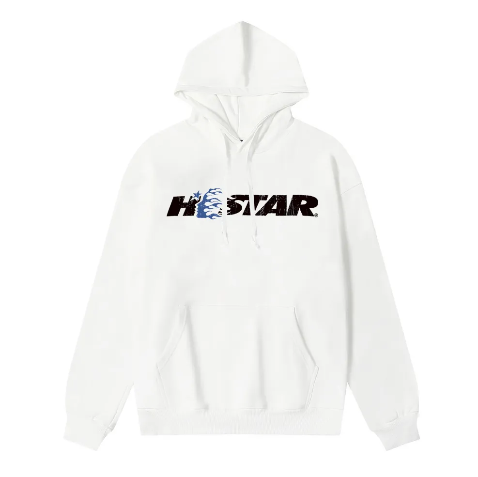 9921# P196 Ins American hip-hop trendy brand hellstar letter printed high street loose hooded pullover sweatshirt for men and women Color: Black White Size: S M L XL
