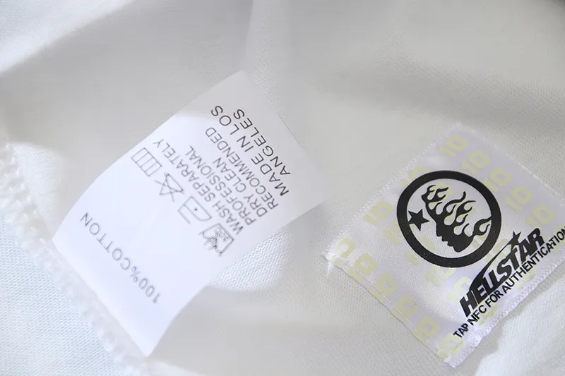P110 5619# Real shot Hellstar Meichao high street pure cotton loose short-sleeved T-shirt Fabric: 240g 32 count fine cotton double yarn pure cotton Color: White Size: S M L XL